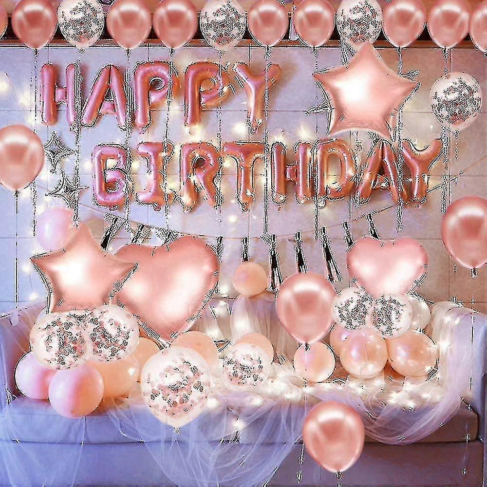 ピンクとゴールドの誕生日の装飾パーティー用品セット