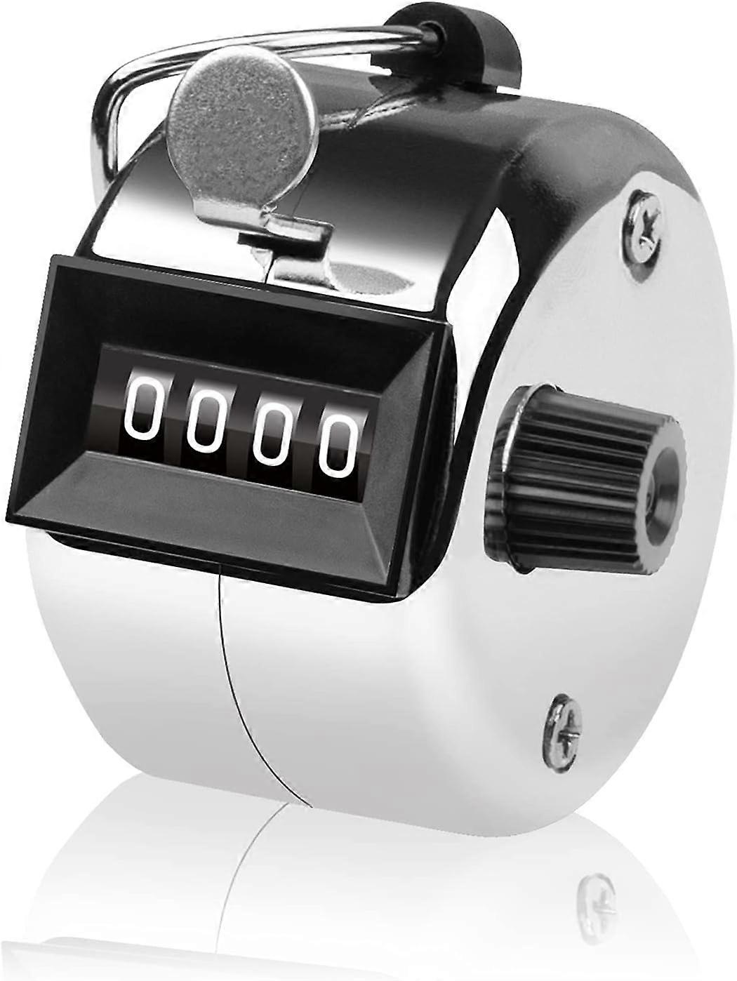 tally counter, 4-digit clicker counter, Metal hand tally counters clicker for counting, golf scoring (silver 1pc)