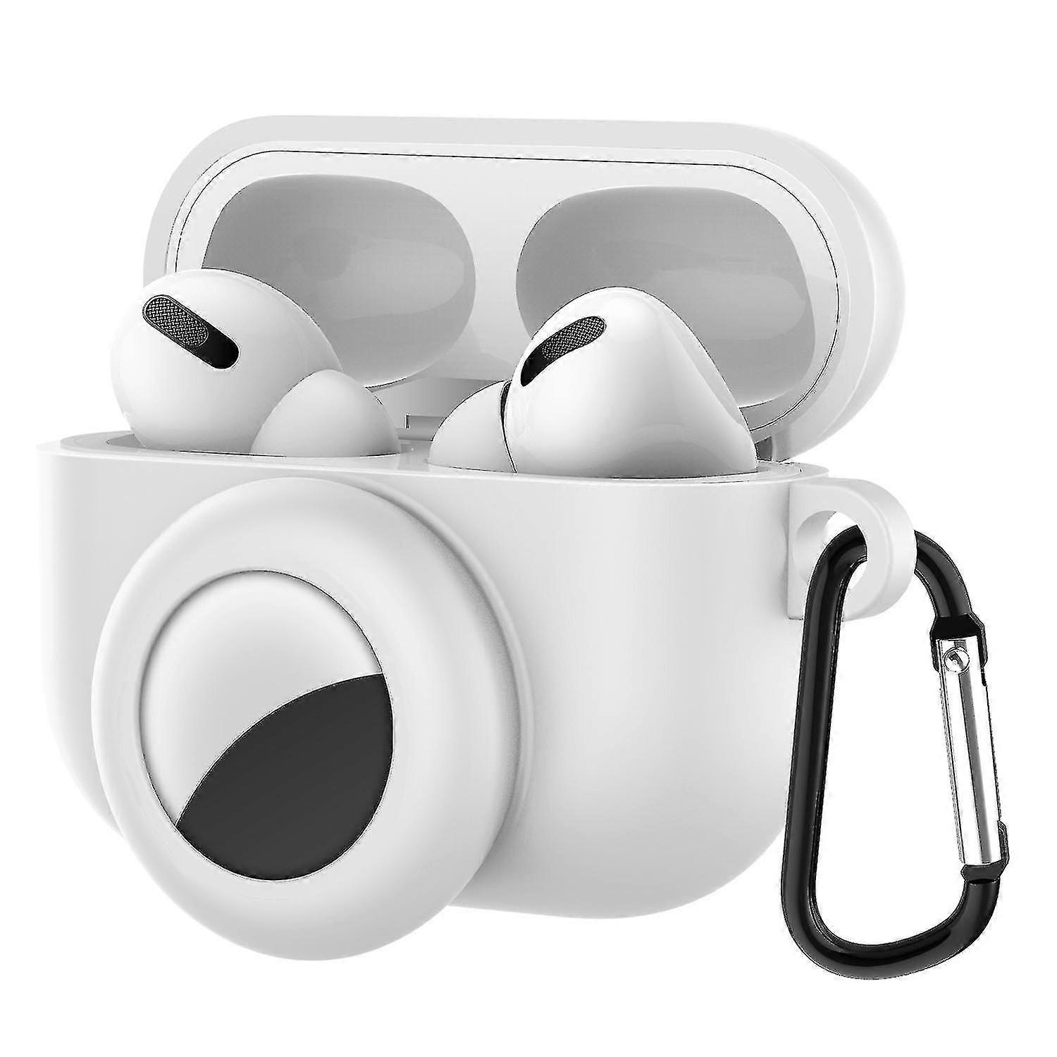 Airpods Pro Silicone Case com airtag holder branco