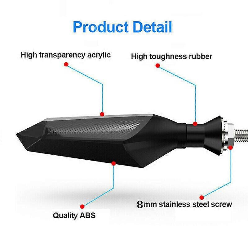 1pcs 8mm Motorcycle LED Turn Signal Lamp Sequential Flowing Flash Indicator Lights Amber Running Light Motorcycle Tail Light