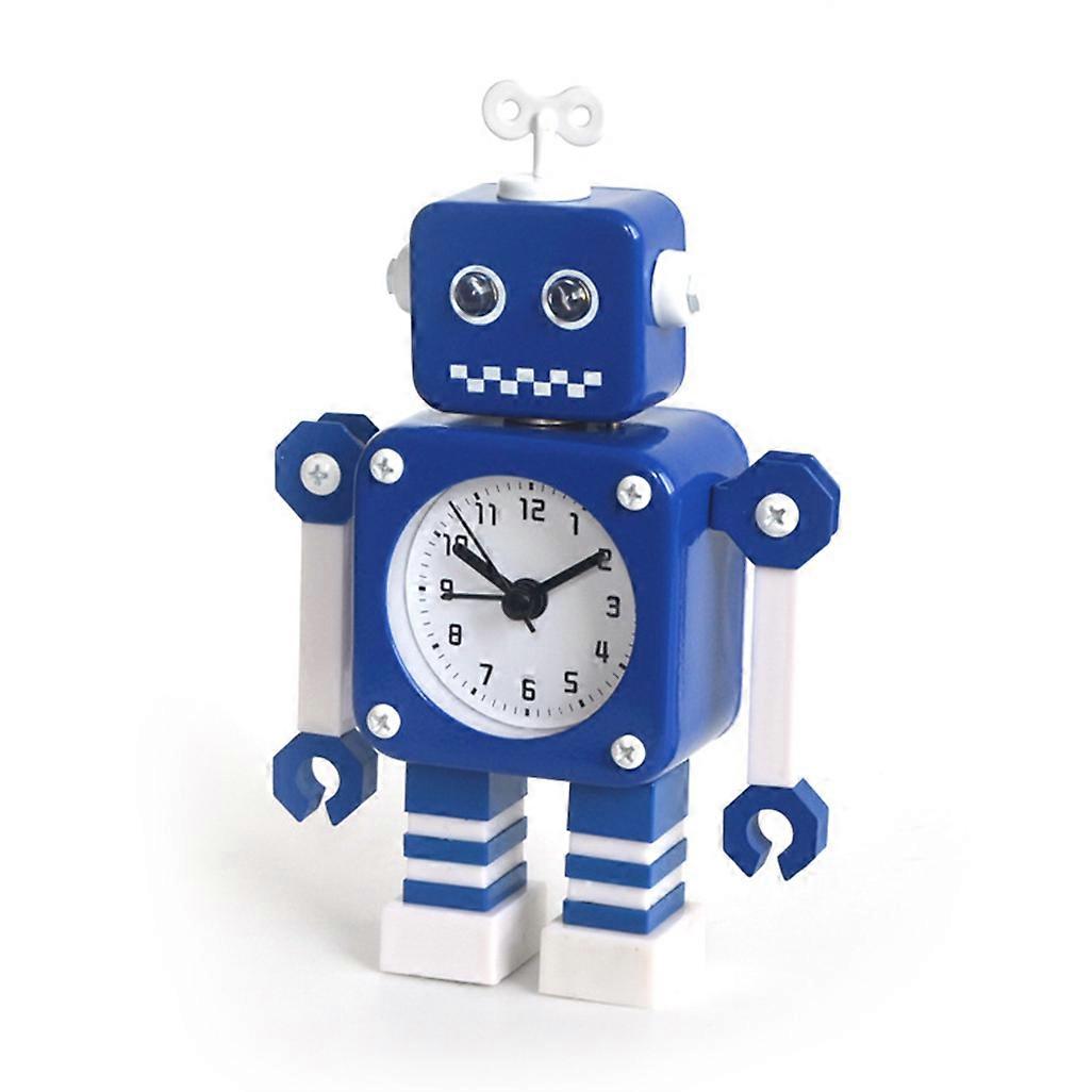 Creative Robot alarm clock student clock bedside desk boy gift Blue