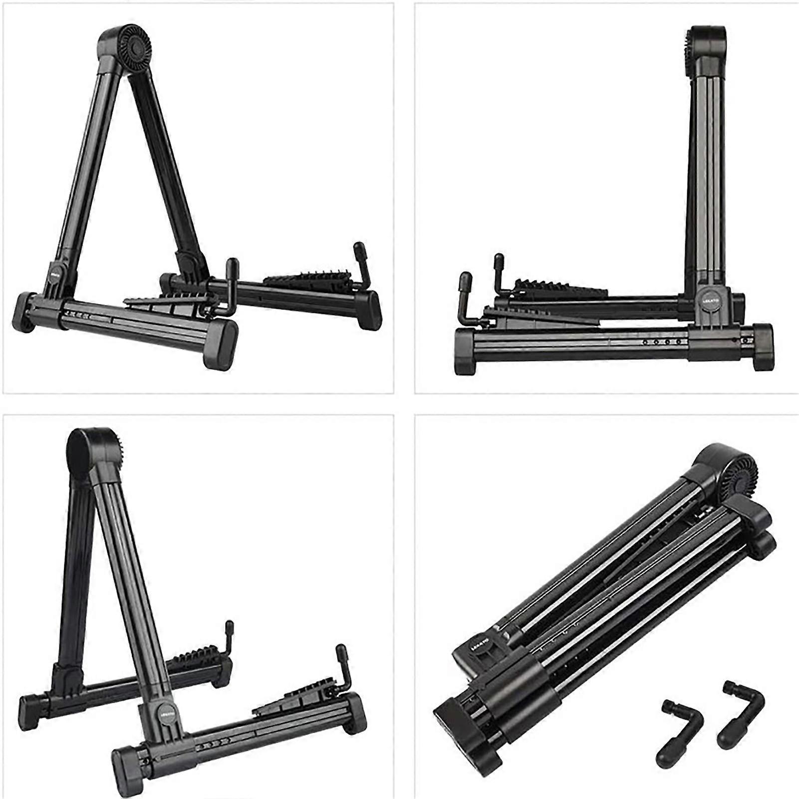 Black A Frame ABS Guitar Stand with Silicone Pad for Home Classroom Use