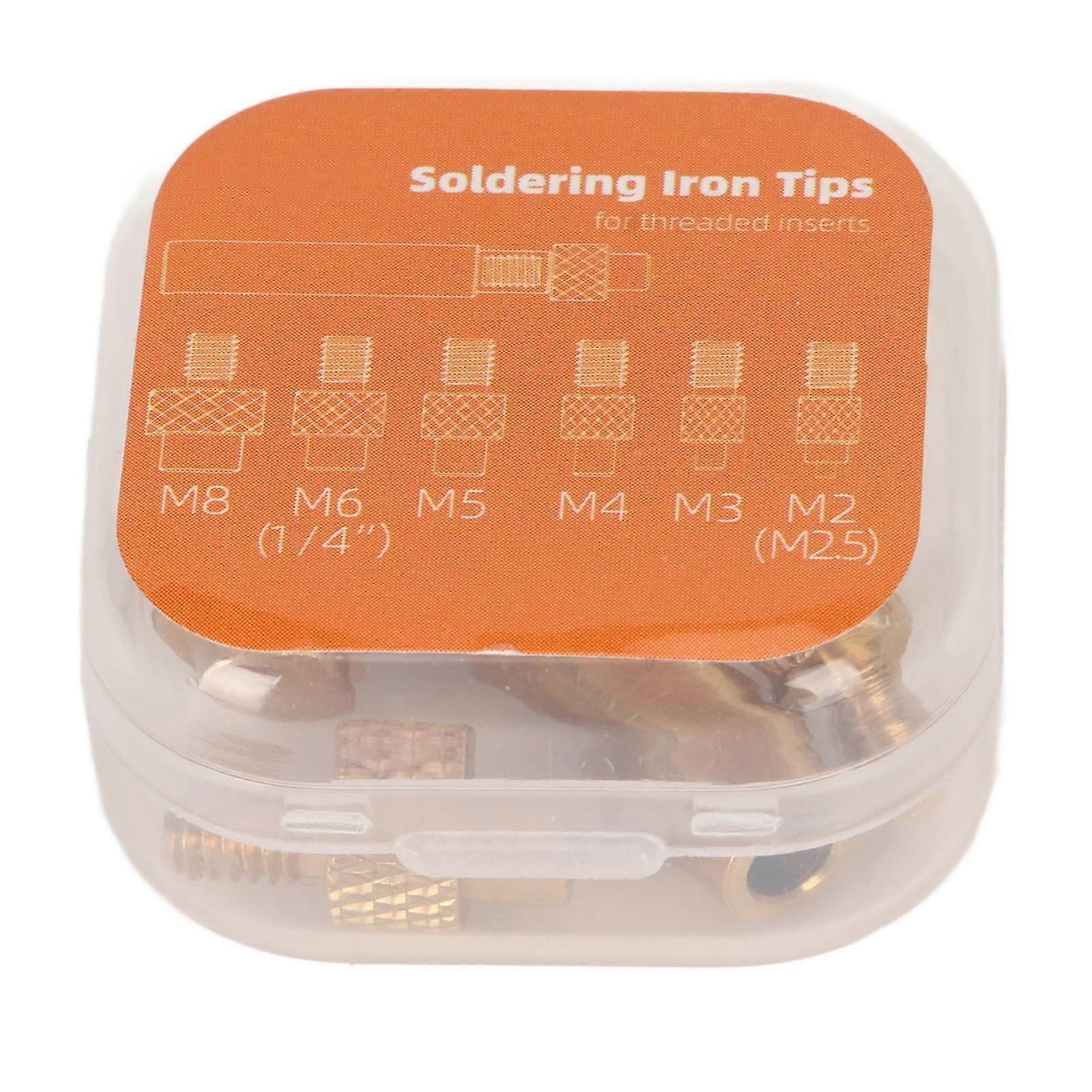 Soldering Iron Tip Set - Universal Heat Set Insert Tips for 3D Printer Parts (M2-M8, 14 Inch)