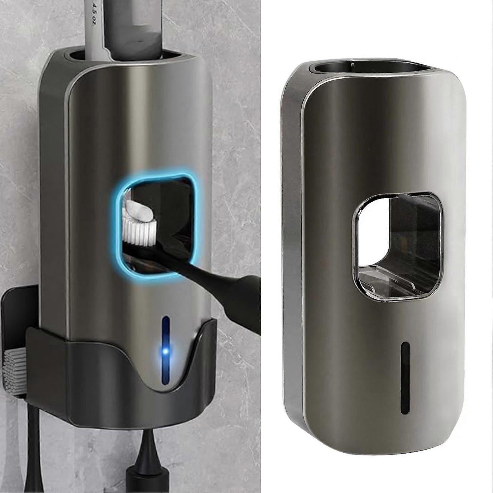 Automatic Toothpaste Dispenser Toothpaste Squeezer Toothbrush Holder for Shower Bathroom