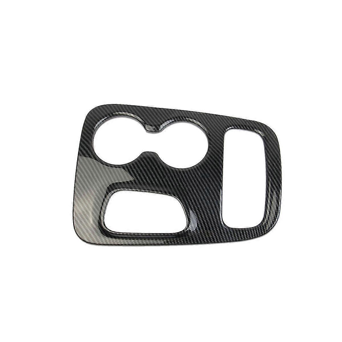 Car Carbon Fiber Console Gear Shift Water Cup Holder Frame Cover Stickers For Durango 2018-2020