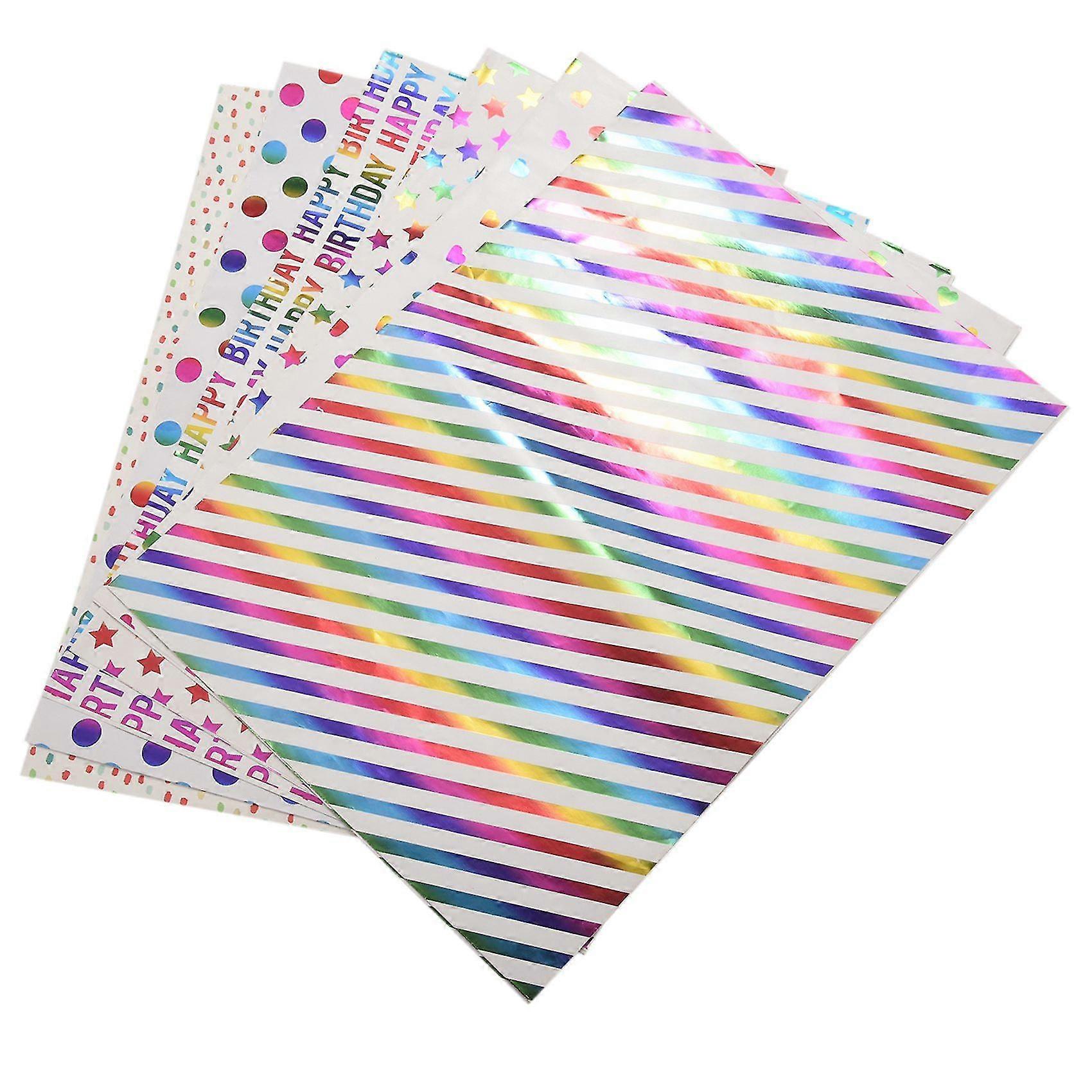 6 Pcs Sheets,multicolor Colorful Wrapping Paper For Kids Women Men, Birthday Or Christmas,50 X 70cm