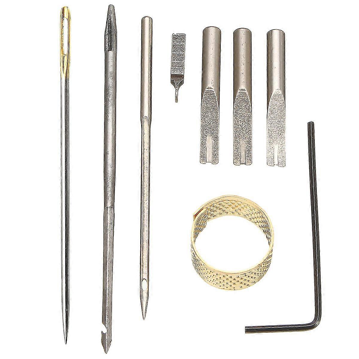 48 Pcs Leather Craft Tools Kit For Hand Stitching Sewing Punch Carving Work