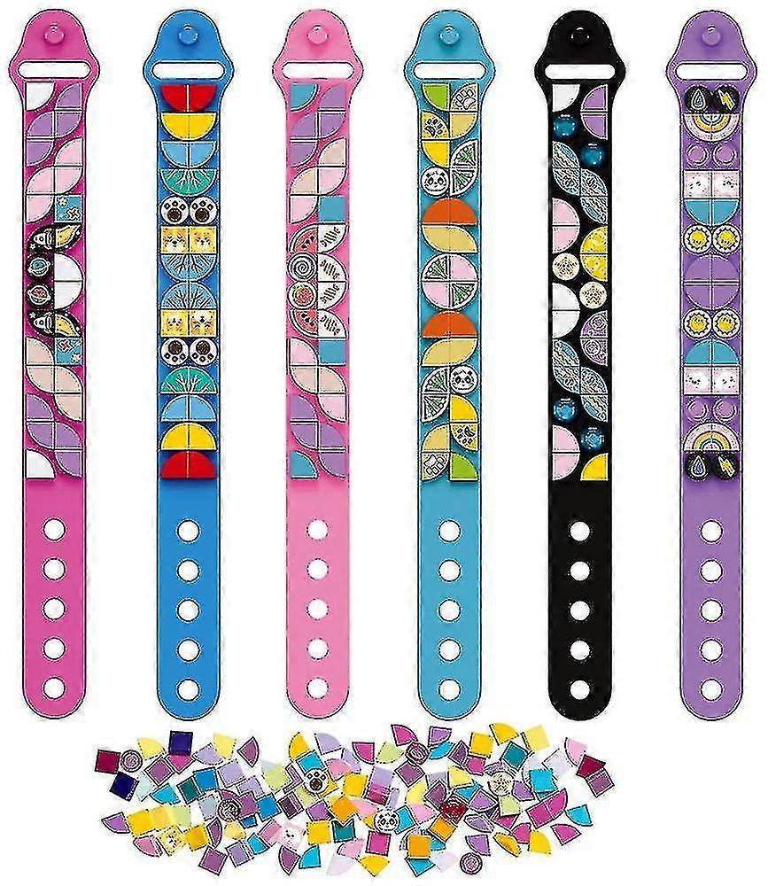 Dots Braceletsbracelets 6Pcs, Kids Building Blocks Dots Bracelets, Diy Creative Craft Bracelet Making Kit