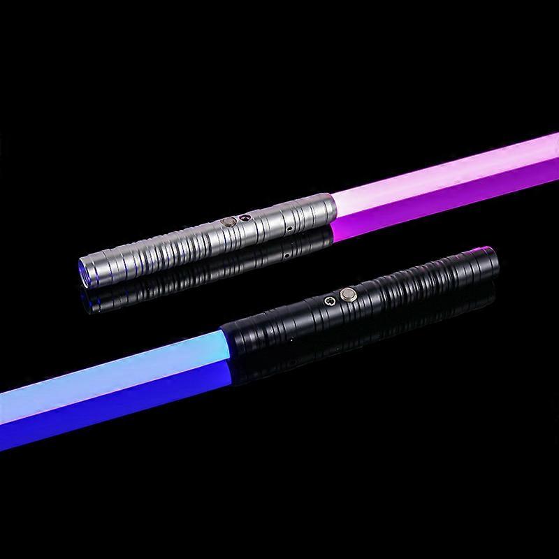 Opgraderet RGB-lyssværd 45 farver 2 i 1 metalhåndtag lasersværd, der kan tilsluttes våbenlys sabelsværd blinkende lyssværd legetøj