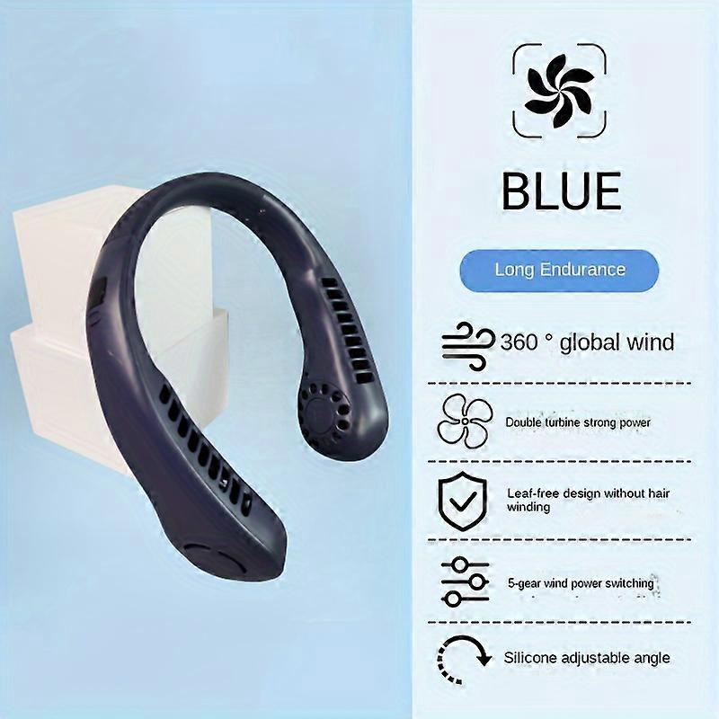 1pc, Portable Personal Neck Fan With No Blades, A Portable Air Cooler, Adjustable Angle Neck Fan, 5-speed Strong Wind, USB Charging, Long Battery Life