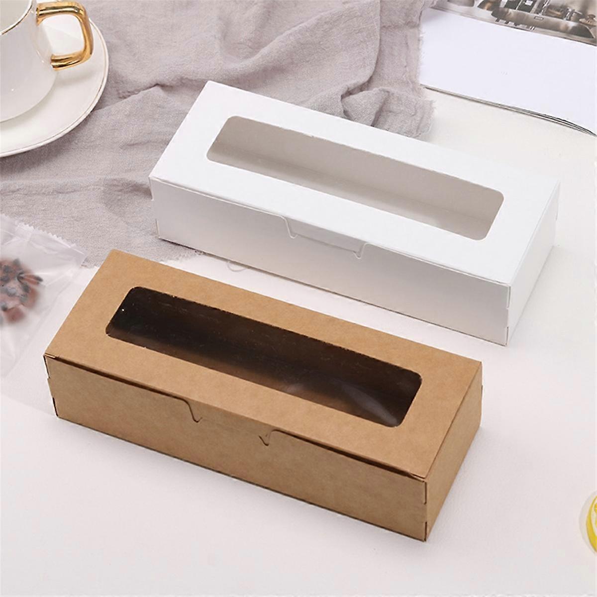25 Pieces Macaron Boxes with Clear Display Window Macarons Container or Packaging Box Kit for Choco