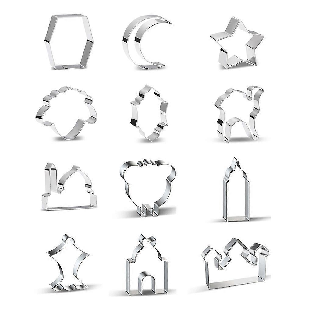 Kakeformer Cookie Cutters Eid-serien rustfritt stålmateriale for baking