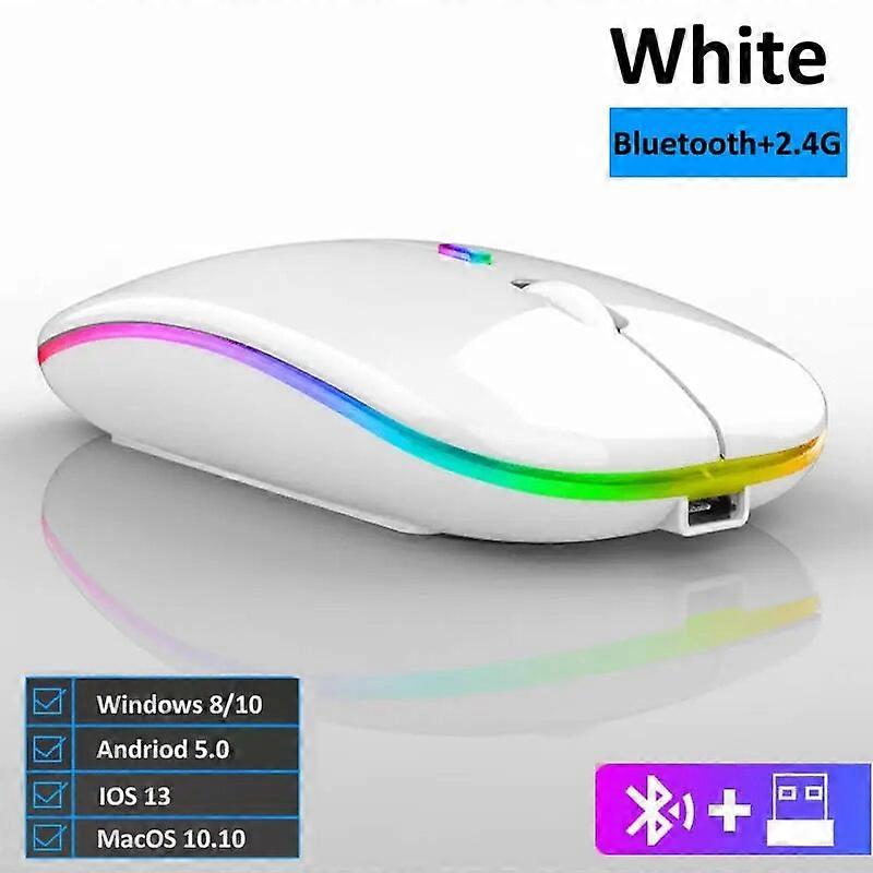 Wireless Mouse RGB Bluetooth Computer Mouse Silent Rechargeable Ergonomic Mause With LED Backlit USB Optical Mice For PC Laptop Mice & Trackballs