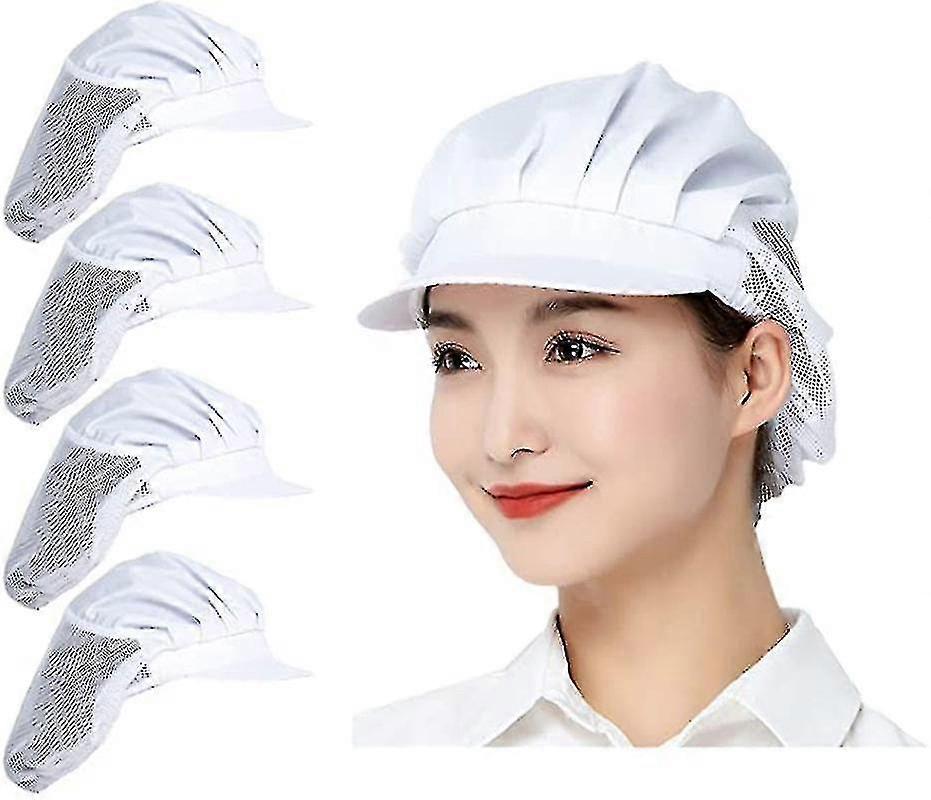 4ks Chef klobouky - kuchyňské vaření vlasové sítě Potravinářské čepice pro dospělé