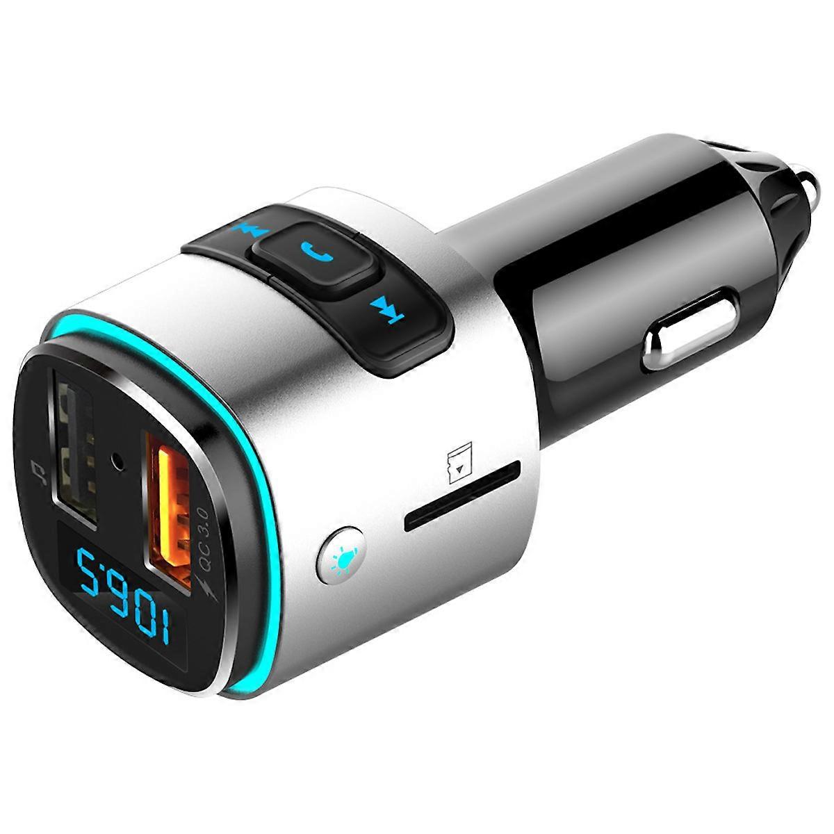 Wireless Car FM Transmitter Support Hands free Calling with USB Charging Port LED Large Screen Bluetooth MP3 Player QC3.0 Quick Charge