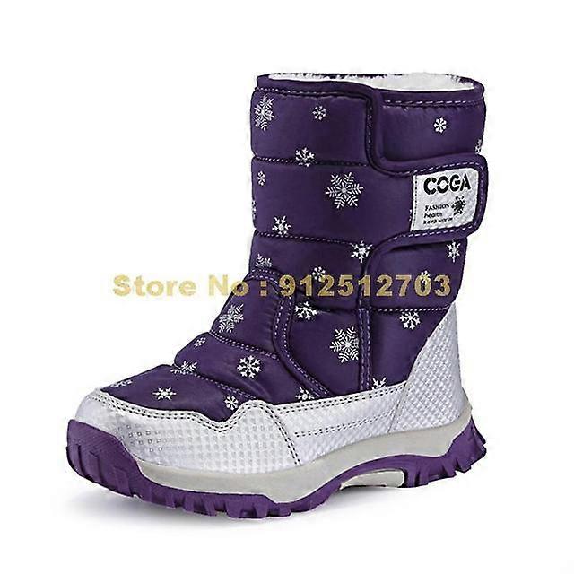 Dívky růžové boty Snow Boot Zimní teplá kožešina Protiskluzové dětské boty pro dívčí boty