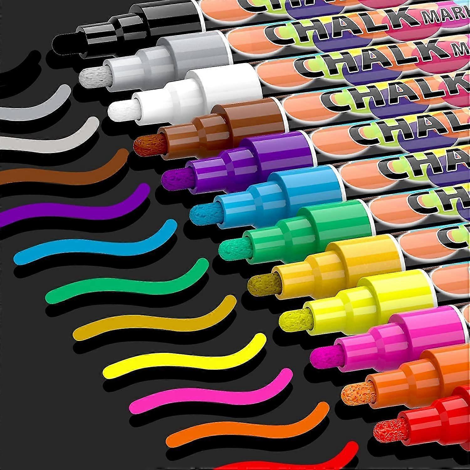 12 Pcs Markers For Blackboard Windows, Washable 6 Mm Window Pens, Children's Window Pen
