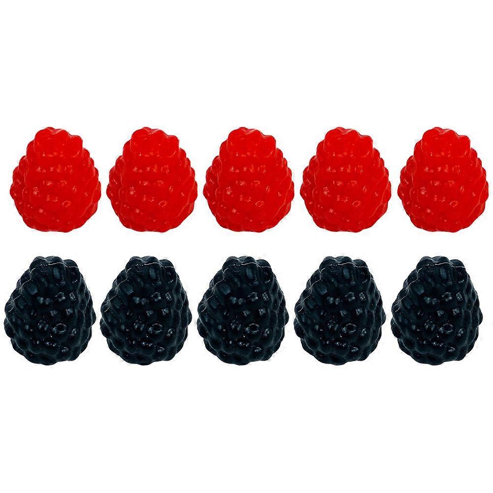10Pcs Plastic Raspberry Model Simple Cabinet Raspberry Decor Photo Prop Simulated Fruit Models