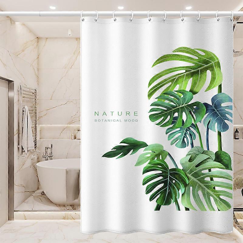 Green Plant Turtleback Leaf Pattern Duschvorhang 180x180cm
