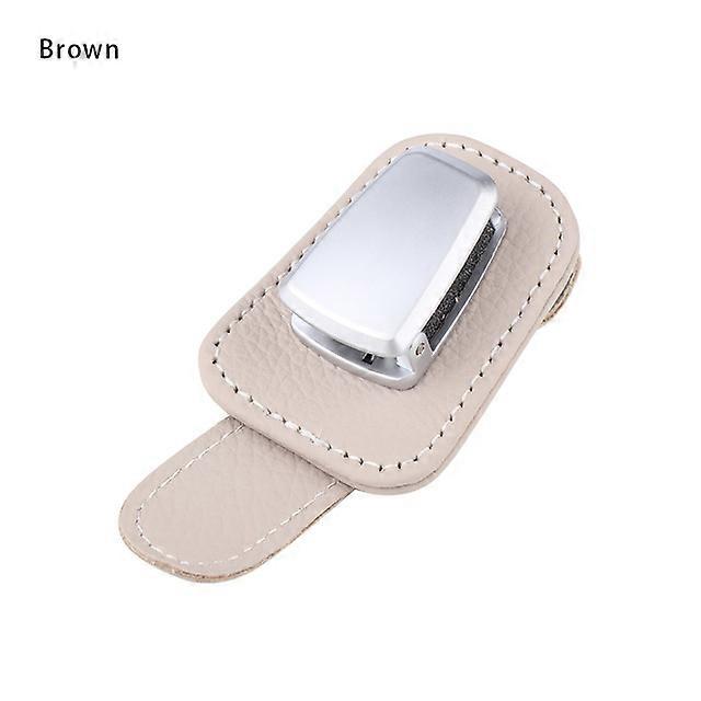 Universal Leather Multi-Function case Motor Vehicle Interior Fittingsglass Holder Ticket Card Clamp Car Visor Glasses Clips Portable Motor Vehicle Int