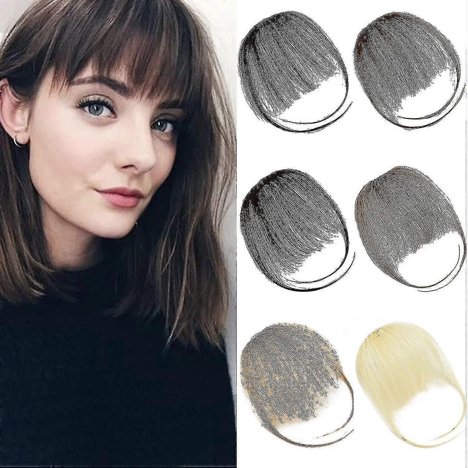 Bangs hajcsat frufruban Emberi hajcsat a frufru elülső rojtos légfrufru Remy klip frufruban A Women-yyc-vel kompatibilis frufru hajdarabok