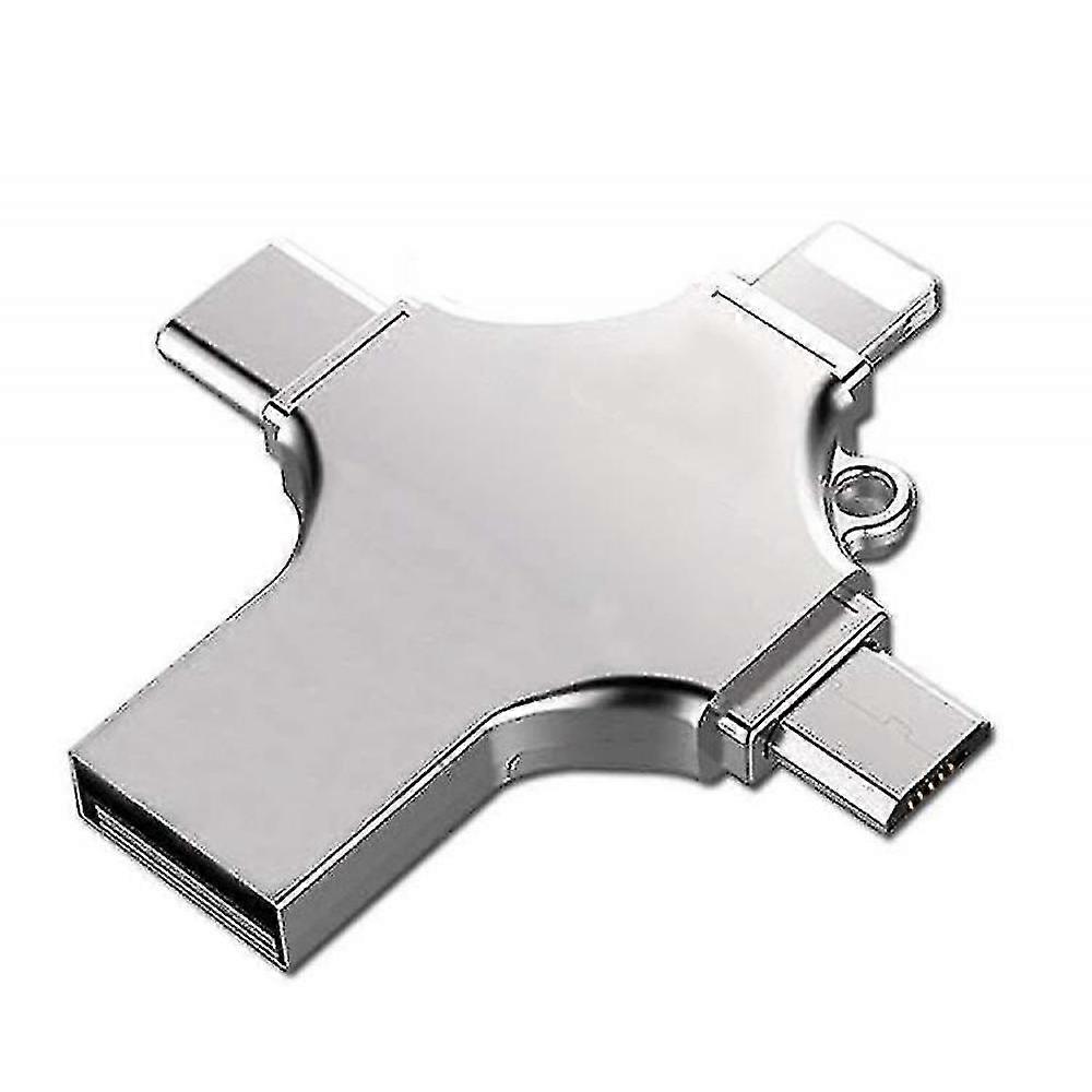 4 In 1 USB-muistitikku, joka on yhteensopiva iPhonen, Micro USB- ja Type C -laitteiden UZC: n kanssa