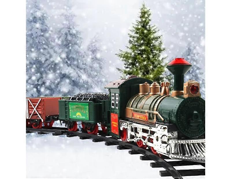 Retro Train Toy Set Matte Texture Spliceable Electronic Toys Electric Round Oval Gauge Train Set for Children