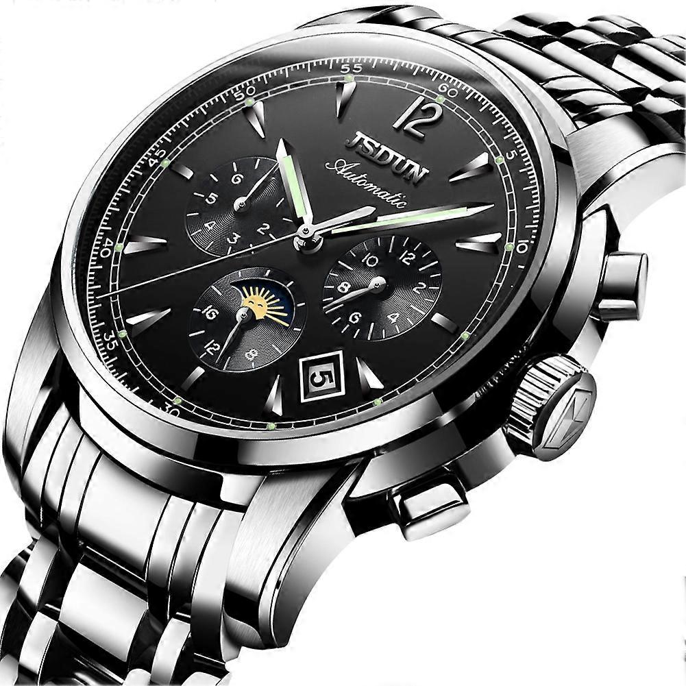 JIN SHI DUN Men Waterproof Luminous Mechanical Watch