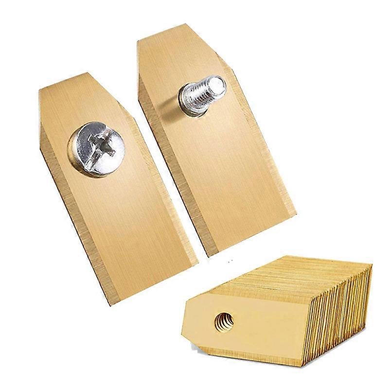 45 x Heavy Duty Blade (4 g / 0.75 mm) with Screw (Gold) Mower, Titanium Replacement Blades for Husqvarn/Automower/Gardena, 105, 310, 315, 320, 420, 43