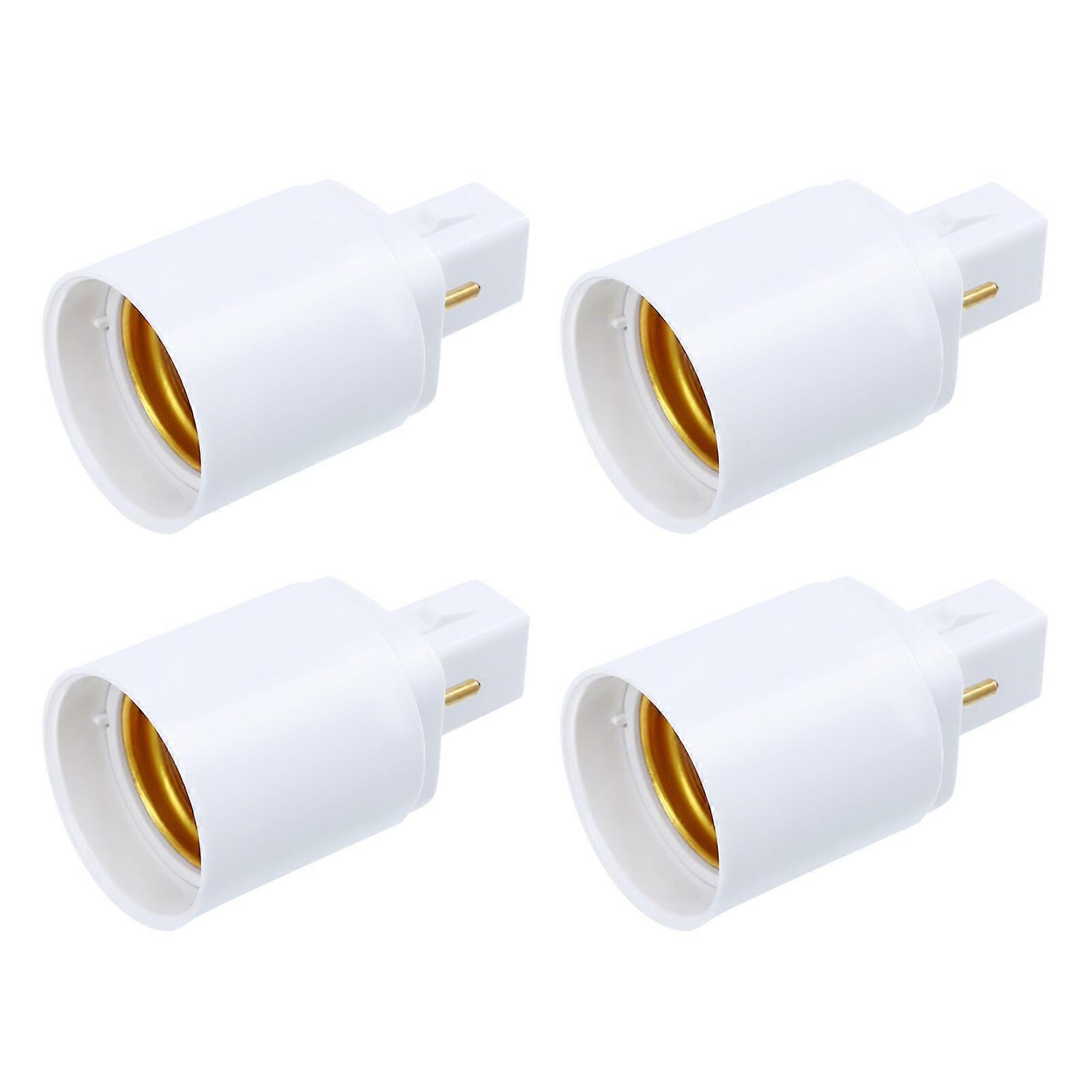 4pcs Professional G24D to E27 2 Pin Light Bulb Socket Adapter Light Holder