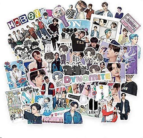 ملصقات BTS 76 قطعة ملصقات الفينيل Kpop المقاومة للماء قابلة للترحيب لأجهزة الكمبيوتر المحمولة MacBook وألواح التزلج والأمتعة والسيارات والدراجات وغرفة النوم والدراجات النارية و PS4 و Xbox
