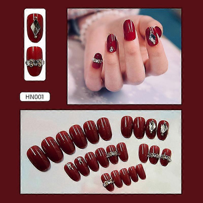 24pcs Flash Wear Long Paragraphe Mode Manucure Patch Faux Ongles Gagnez du temps Ongle Portable