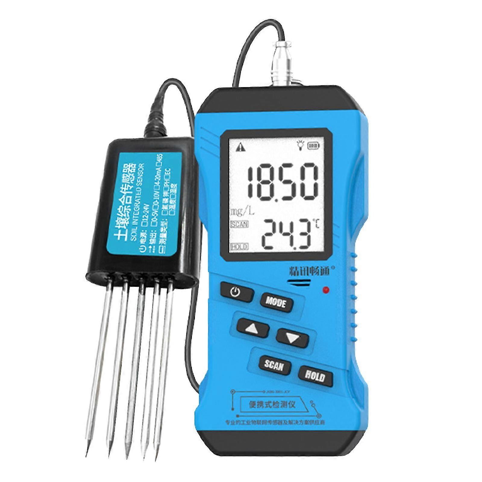 Soil Tester for pH, EC, NPK, Humidity, Temperature | LCD Display | Modbus Protocol - MXBC