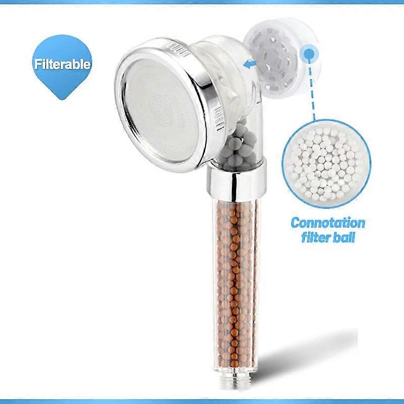 ZhangJi 3 Modes Bath Shower Adjustable Jetting Shower Head High Pressure Saving Water Bathroom Anion Filter Shower SPA Nozzle
