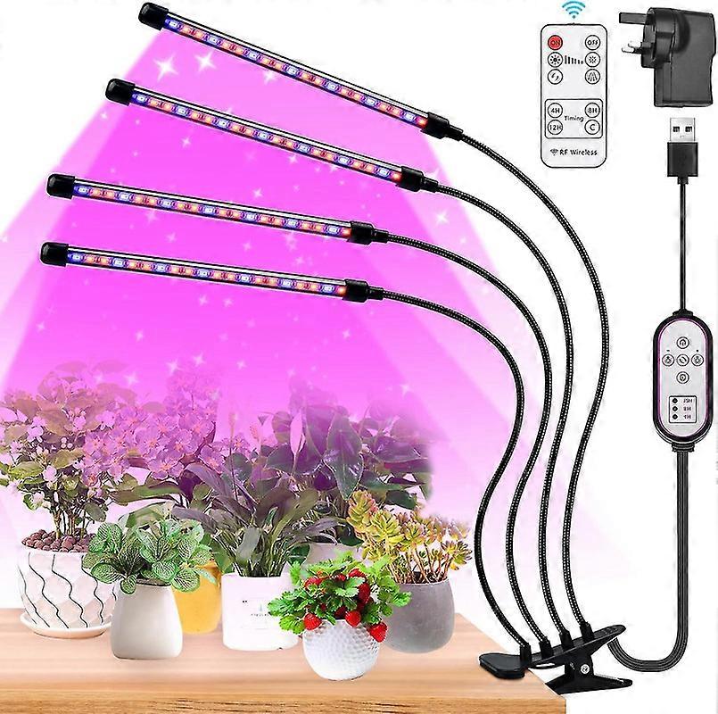تنمو الأضواء ل 80 LED ، 4 أذرع طيف كامل تنمو الضوء مع 10 مستوى تعتيم ، 360 قابل للتعديل للشتلات والعصارة مع مؤقت ، أجهزة التحكم عن بعد Y