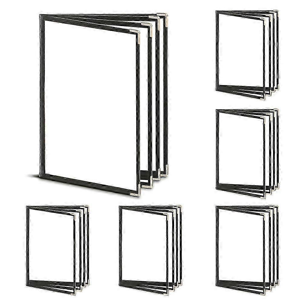 6PCS couvertures de menu, support de menu 4 page 8 vue transparent livre de couverture de menu de restaurant convient à la taille standard de 8,5 x 11 pouces
