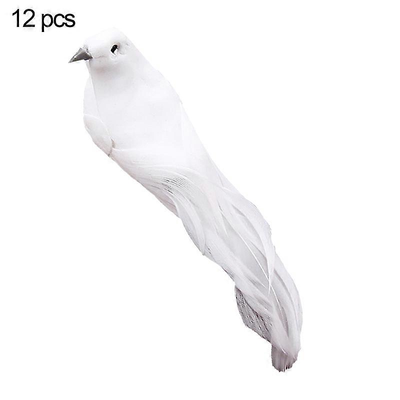 12Pcs Simulation Bird Foam Feather DIY Party Crafts Ornament Artificial Props
