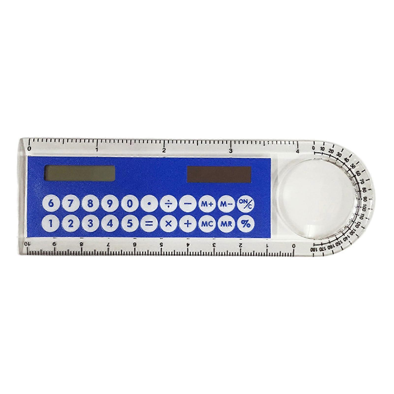 Solar Ruler Calculator Multifunctional Large Display Screen Stationery 3 in 1 10cm Length Solar Card Ruler for School