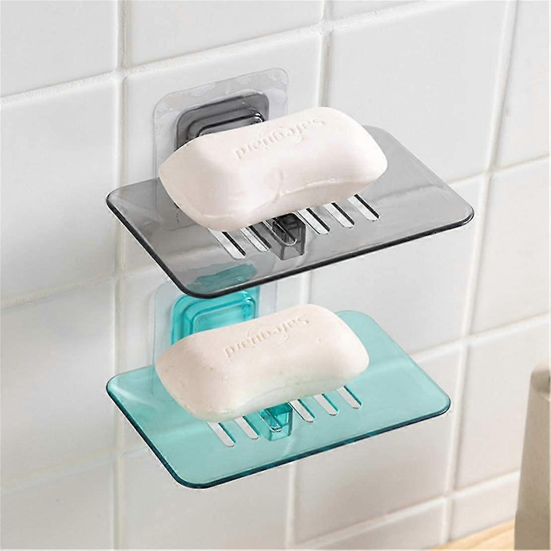 No-Punch Crystal Soap BoxGreen, Gray2Pcs)