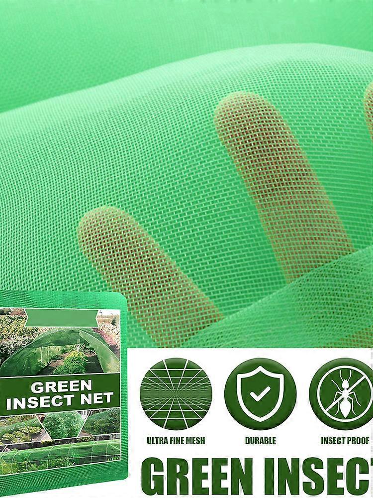 Green Anti-insect Net For Gardening, Protects Plants From Pests, Breathable Fine Mesh, Adjustable & Durable, 2x5m