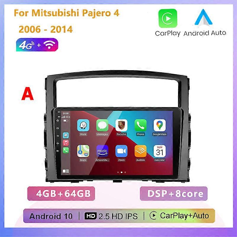 2GB+32GB 2 din Android 10 car radio multimedia player carplay Auto GPS navigation For Mitsubishi Pajero 4 V80 V90 2006 - 2014