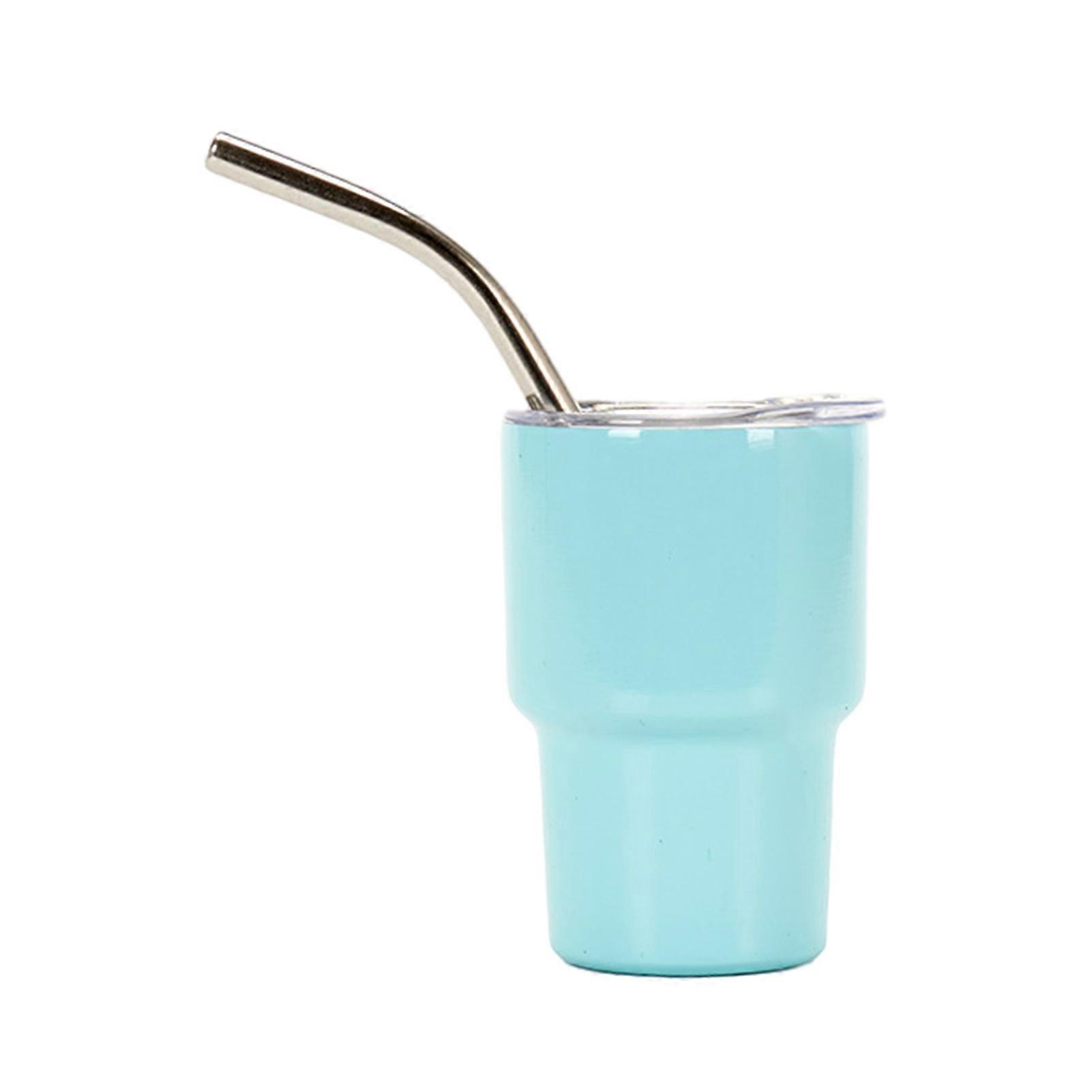 60ML Stainless Steel Cup with Straw And Lid Anti-rust Versatile Minimalistic Anti-rust Water Cup for Cocktails Juices Jikaixiang