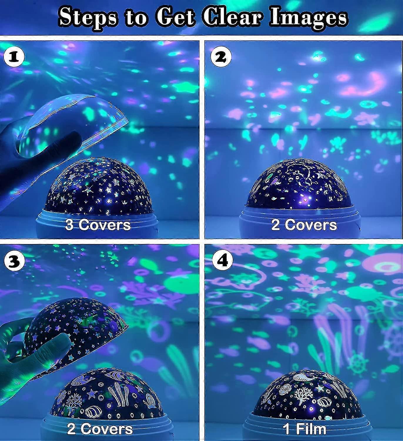 Kids Night Light, 360 Rotating Starry Night Light Projector For Baby ...