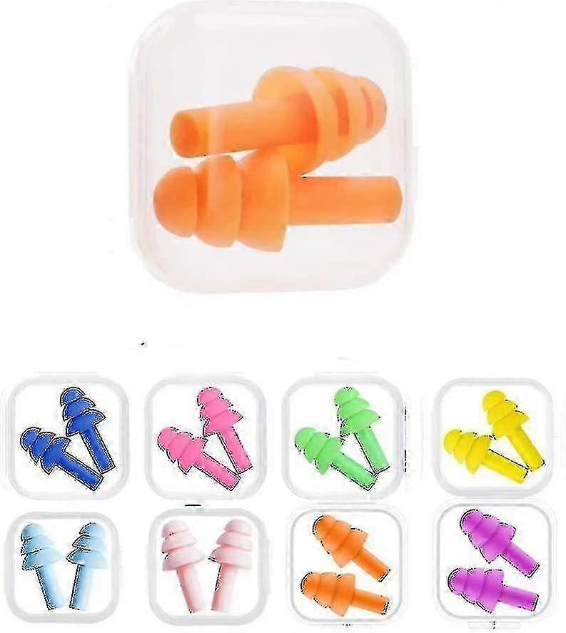 For Reusable Silicone Earplugs, 10 Pairs Of Noise Reduction Ear Plugs, Suitable For Sleeping, Snoring, Concerts, Airplanes, Travel, Work, Noisy Places
