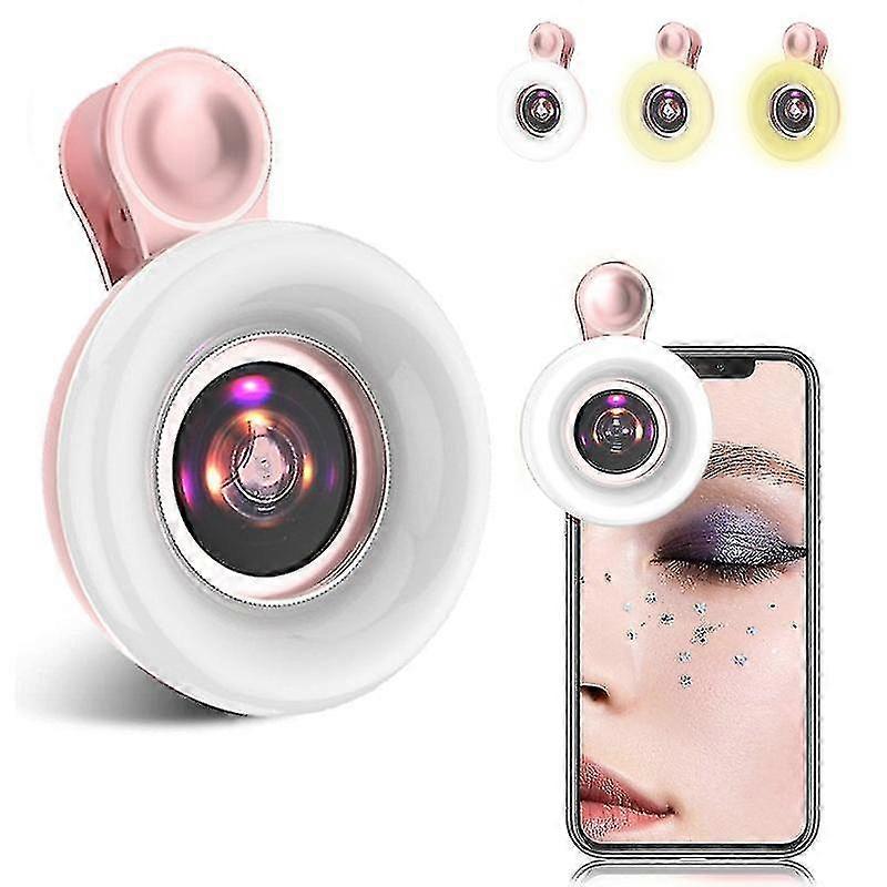 Phone Macro Lens Led Universal Phone Lens With Round Selfie Fill Light