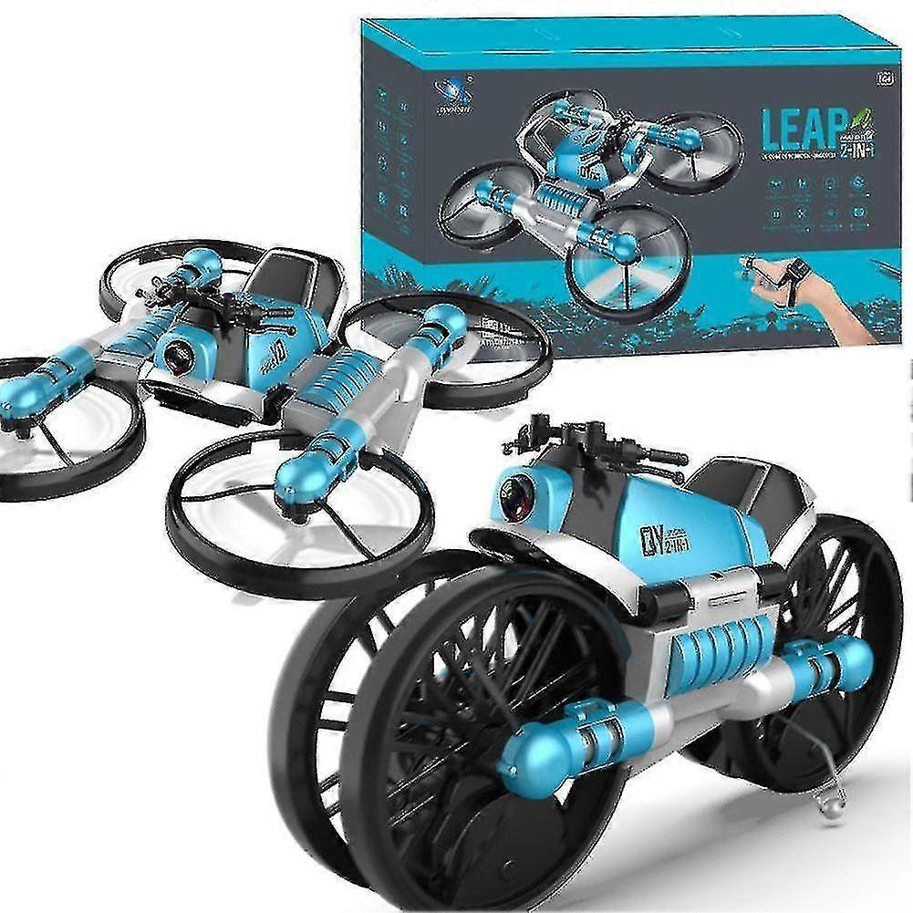 Uav Quadcopter (blue) Remote Control Transforming Motorcycle