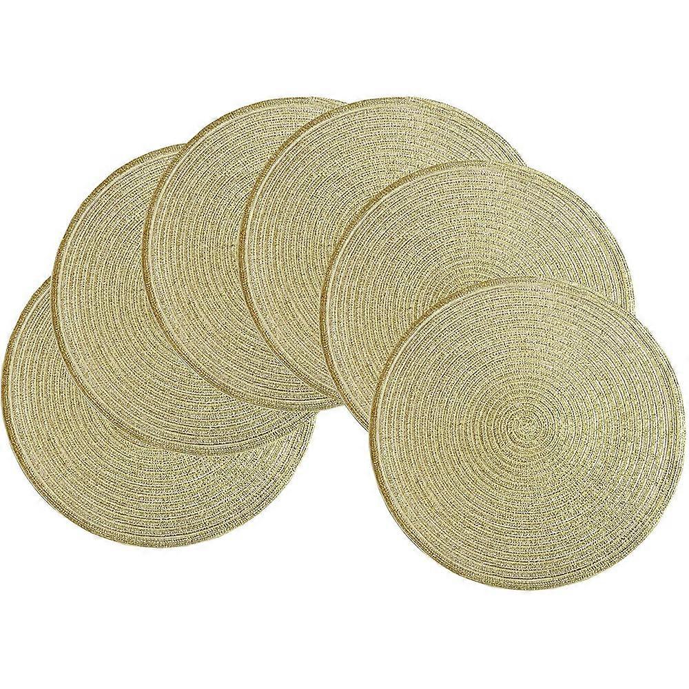 Set mit 6 Tischsets Runde Tischsets Baumwolle gewebt