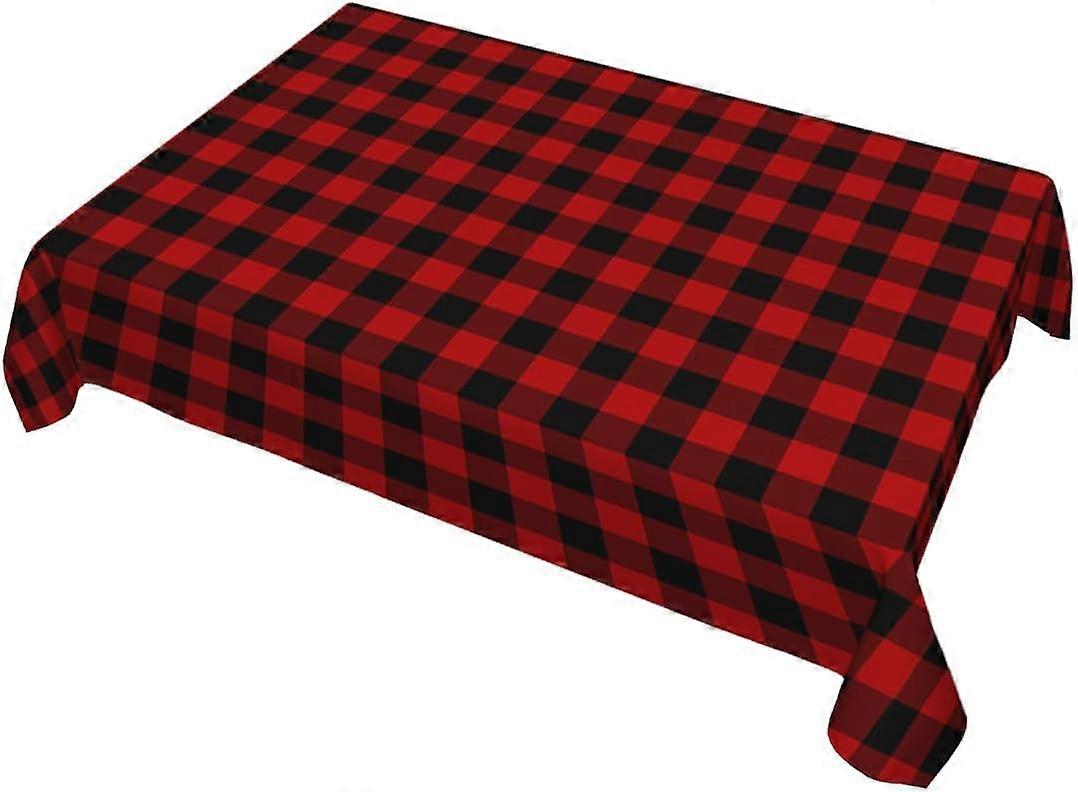 Decorative Rectangle Table Cloths Buffalo Plaid Black Red Scottish Tartan Plaid Tablecloth Table Cover for Dining/BBQ/Picnic/Coffee Table 52 X 70 Inch