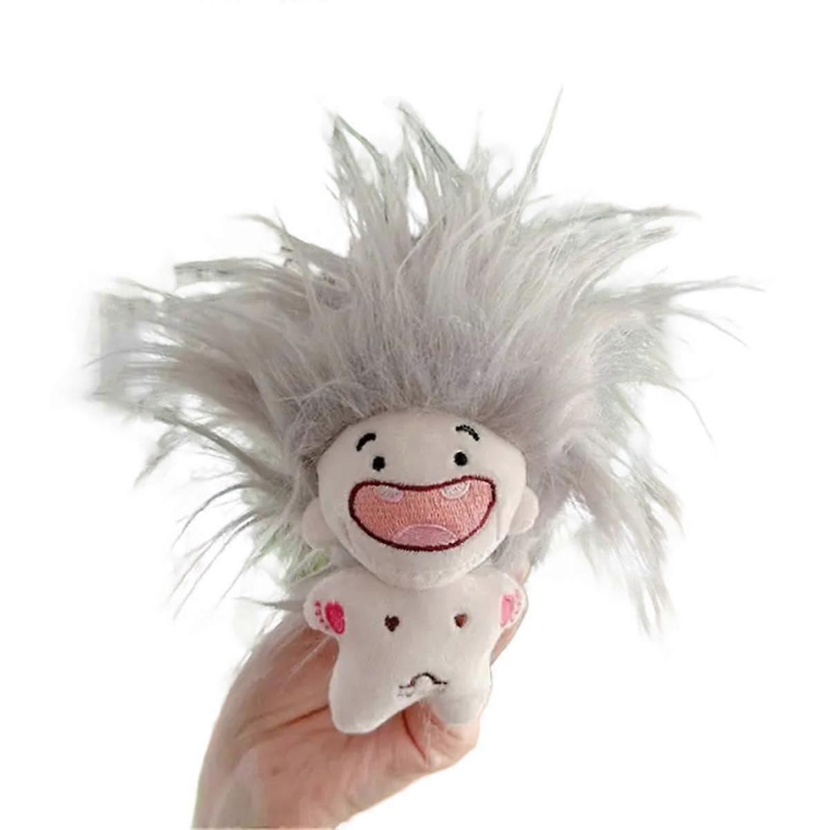 Funny Twelve Constellations Plush Toys Messy Hair Explosion Toothless Cotton Doll Toy Figurine Keychain Kids Gray
