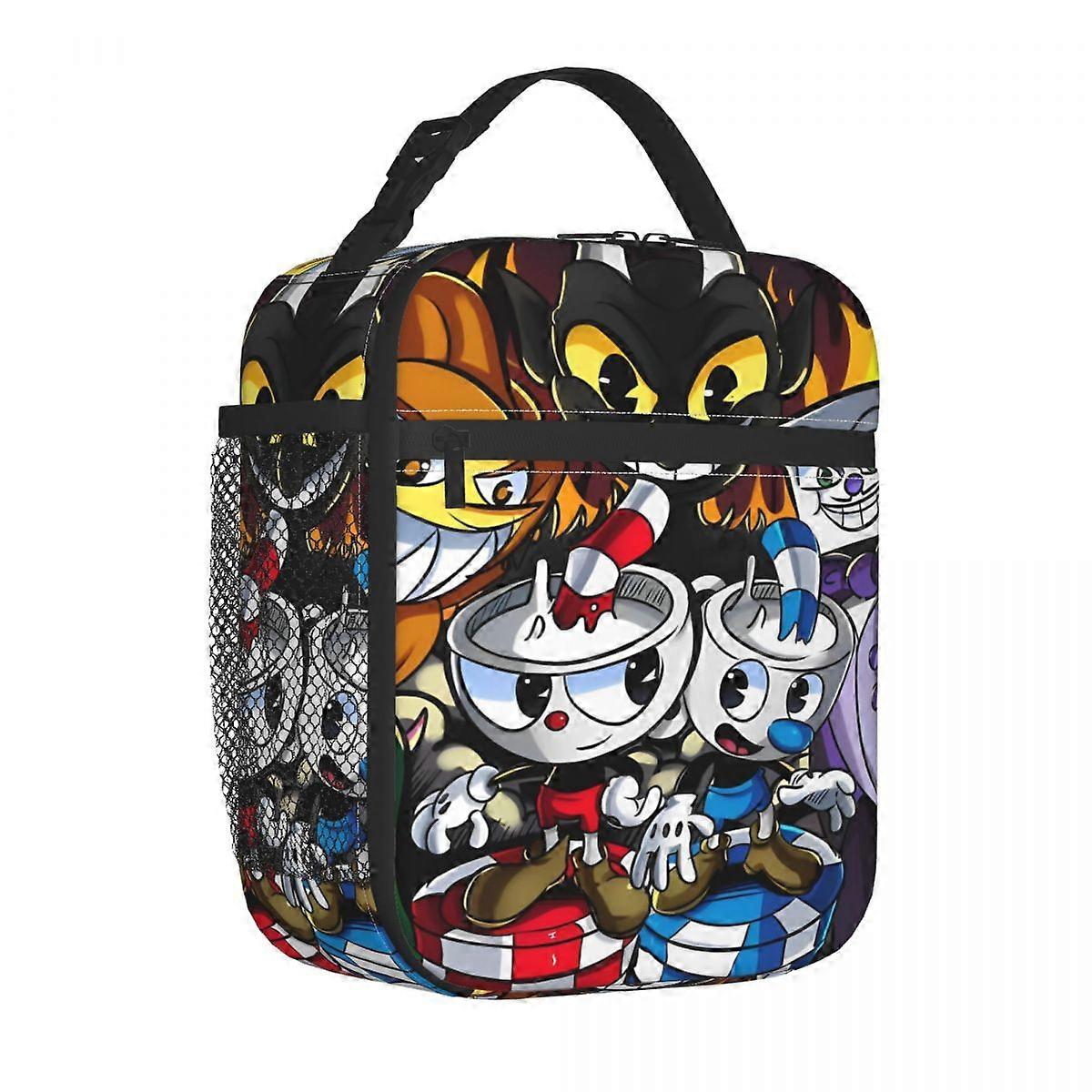 Cuphead Game Lancheira Isolada Bolsa Térmica Recipiente de Almoço Não Lide com o Diabo Lancheira à Prova de Vazamentos Tote Food Bag Viagem